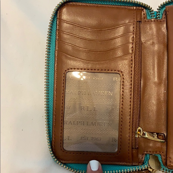Ralph Lauren teal/brown wallet wristlet! - Picture 5 of 6